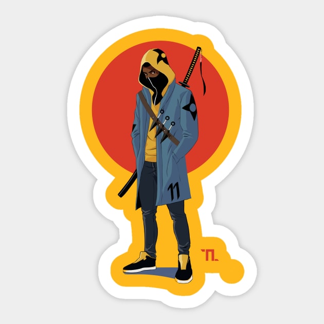 Afro-ninja n°11 Sticker by Kurosan